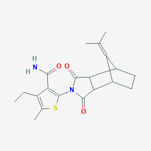 4-ETHYL-2-(8-ISOPROPYLIDENE-1,3-DIOXOOCTAHYDRO-2H-4,7-METHANOISOINDOL-2-YL)-5-METHYL-3-THIOPHENECARBOXAMIDE