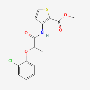 molecular formula C15H14ClNO4S B4605288 Methyl 3-{[2-(2-chlorophenoxy)propanoyl]amino}thiophene-2-carboxylate 