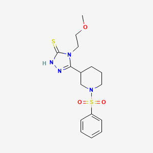 molecular formula C16H22N4O3S2 B4605297 4-(2-methoxyethyl)-5-[1-(phenylsulfonyl)piperidin-3-yl]-4H-1,2,4-triazole-3-thiol 