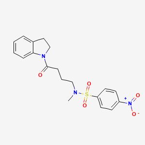 molecular formula C19H21N3O5S B4605300 N-[4-(2,3-二氢-1H-吲哚-1-基)-4-氧代丁基]-N-甲基-4-硝基苯磺酰胺 