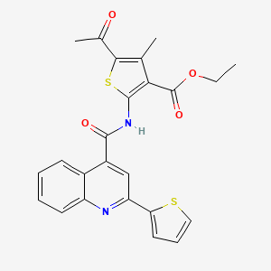 ethyl 5-acetyl-4-methyl-2-({[2-(2-thienyl)-4-quinolinyl]carbonyl}amino)-3-thiophenecarboxylate