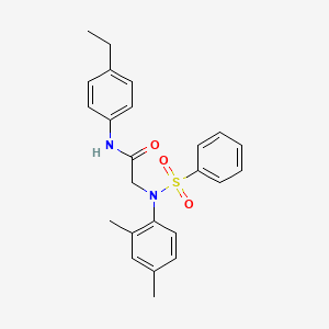 molecular formula C24H26N2O3S B4605320 N~2~-(2,4-dimethylphenyl)-N~1~-(4-ethylphenyl)-N~2~-(phenylsulfonyl)glycinamide 