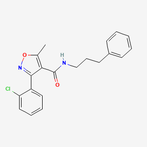 molecular formula C20H19ClN2O2 B4605334 3-(2-chlorophenyl)-5-methyl-N-(3-phenylpropyl)-1,2-oxazole-4-carboxamide 