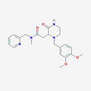 2-[1-(3,4-dimethoxybenzyl)-3-oxo-2-piperazinyl]-N-methyl-N-(2-pyridinylmethyl)acetamide