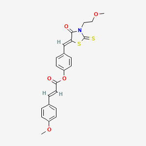 [4-[(Z)-[3-(2-methoxyethyl)-4-oxo-2-sulfanylidene-1,3-thiazolidin-5-ylidene]methyl]phenyl] (E)-3-(4-methoxyphenyl)prop-2-enoate