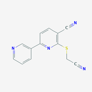 molecular formula C13H8N4S B460536 2-(Cyanomethylsulfanyl)-6-pyridin-3-ylpyridine-3-carbonitrile CAS No. 118948-01-9