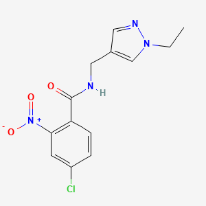 molecular formula C13H13ClN4O3 B4605366 4-chloro-N-[(1-ethyl-1H-pyrazol-4-yl)methyl]-2-nitrobenzamide 