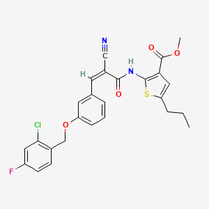 methyl 2-[(3-{3-[(2-chloro-4-fluorobenzyl)oxy]phenyl}-2-cyanoacryloyl)amino]-5-propyl-3-thiophenecarboxylate