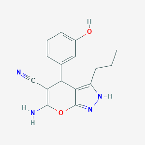 molecular formula C16H16N4O2 B460539 6-Amino-4-(3-hydroxyphenyl)-3-propyl-2,4-dihydropyrano[2,3-c]pyrazole-5-carbonitrile CAS No. 340808-74-4