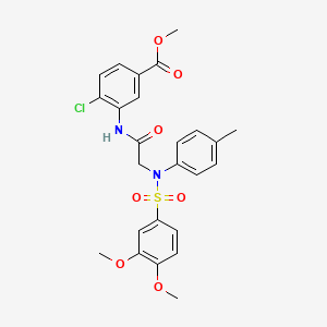 molecular formula C25H25ClN2O7S B4605396 methyl 4-chloro-3-{[N-[(3,4-dimethoxyphenyl)sulfonyl]-N-(4-methylphenyl)glycyl]amino}benzoate 