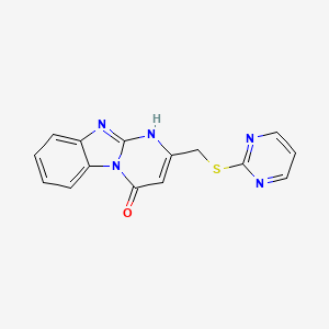 molecular formula C15H11N5OS B4605406 2-[(Pyrimidin-2-ylsulfanyl)methyl]pyrimido[1,2-a]benzimidazol-4-ol 