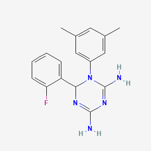 1-(3,5-dimethylphenyl)-6-(2-fluorophenyl)-1,6-dihydro-1,3,5-triazine-2,4-diamine