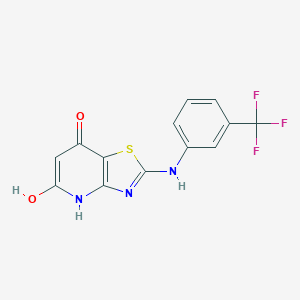 molecular formula C13H8F3N3O2S B460545 7-Hydroxy-2-(3-trifluoromethyl-phenylamino)-4H-thiazolo[4,5-b]pyridin-5-one CAS No. 340812-47-7