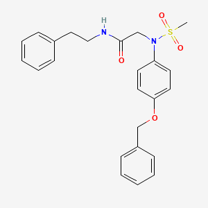 molecular formula C24H26N2O4S B4605470 N~2~-[4-(benzyloxy)phenyl]-N~2~-(methylsulfonyl)-N~1~-(2-phenylethyl)glycinamide 