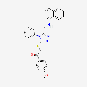 molecular formula C28H24N4O2S B4605481 1-(4-METHOXYPHENYL)-2-({5-[(1-NAPHTHYLAMINO)METHYL]-4-PHENYL-4H-1,2,4-TRIAZOL-3-YL}SULFANYL)-1-ETHANONE 