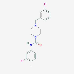 molecular formula C19H21F2N3O B4605490 N-(3-fluoro-4-methylphenyl)-4-[(3-fluorophenyl)methyl]piperazine-1-carboxamide 