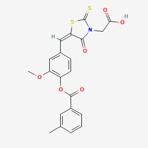 molecular formula C21H17NO6S2 B4605497 (5-{3-methoxy-4-[(3-methylbenzoyl)oxy]benzylidene}-4-oxo-2-thioxo-1,3-thiazolidin-3-yl)acetic acid 