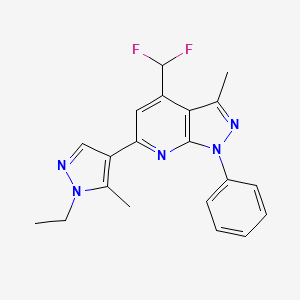 molecular formula C20H19F2N5 B4605528 4-(difluoromethyl)-6-(1-ethyl-5-methyl-1H-pyrazol-4-yl)-3-methyl-1-phenyl-1H-pyrazolo[3,4-b]pyridine 