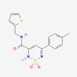 molecular formula C17H17N3O3S2 B4605531 2-methyl-5-(4-methylphenyl)-N-(2-thienylmethyl)-2H-1,2,6-thiadiazine-3-carboxamide 1,1-dioxide 