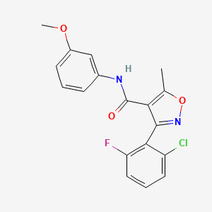 molecular formula C18H14ClFN2O3 B4605538 3-(2-chloro-6-fluorophenyl)-N-(3-methoxyphenyl)-5-methyl-1,2-oxazole-4-carboxamide 