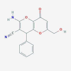 molecular formula C16H12N2O4 B460554 2-Amino-6-(hydroxymethyl)-8-oxo-4-phenyl-4,8-dihydropyrano[3,2-b]pyran-3-carbonitrile CAS No. 194282-54-7