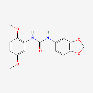 molecular formula C16H16N2O5 B4605558 N-(1,3-BENZODIOXOL-5-YL)-N'-(2,5-DIMETHOXYPHENYL)UREA 