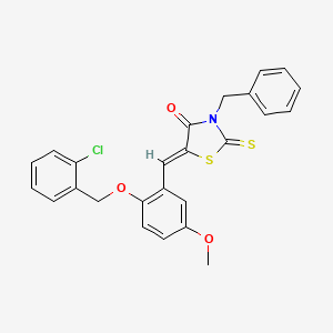 molecular formula C25H20ClNO3S2 B4605582 (5Z)-3-benzyl-5-[[2-[(2-chlorophenyl)methoxy]-5-methoxyphenyl]methylidene]-2-sulfanylidene-1,3-thiazolidin-4-one 