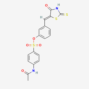 molecular formula C18H14N2O5S3 B4605605 3-[(4-OXO-2-THIOXO-1,3-THIAZOLAN-5-YLIDEN)METHYL]PHENYL 4-(ACETYLAMINO)-1-BENZENESULFONATE 