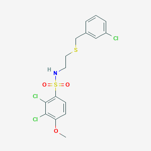 molecular formula C16H16Cl3NO3S2 B4605614 2,3-dichloro-N-{2-[(3-chlorobenzyl)sulfanyl]ethyl}-4-methoxybenzenesulfonamide 