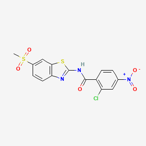 2-chloro-N-[6-(methylsulfonyl)-1,3-benzothiazol-2-yl]-4-nitrobenzamide