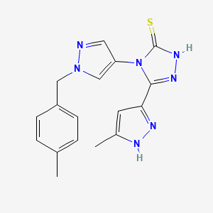 molecular formula C17H17N7S B4605648 4-[1-(4-甲基苄基)-1H-吡唑-4-基]-5-(5-甲基-1H-吡唑-3-基)-4H-1,2,4-三唑-3-硫醇 