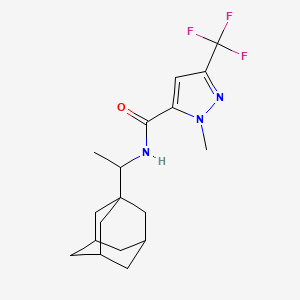 molecular formula C18H24F3N3O B4605660 N~5~-[1-(1-ADAMANTYL)ETHYL]-1-METHYL-3-(TRIFLUOROMETHYL)-1H-PYRAZOLE-5-CARBOXAMIDE 