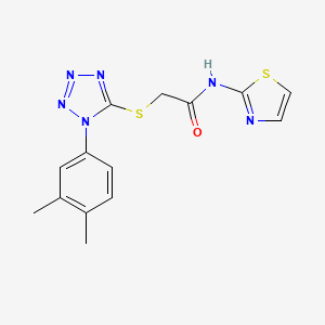 2-{[1-(3,4-dimethylphenyl)-1H-tetrazol-5-yl]sulfanyl}-N-(1,3-thiazol-2-yl)acetamide