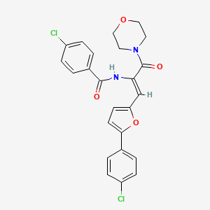 molecular formula C24H20Cl2N2O4 B4605691 4-chloro-N-[(1Z)-1-[5-(4-chlorophenyl)furan-2-yl]-3-(morpholin-4-yl)-3-oxoprop-1-en-2-yl]benzamide 