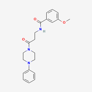 molecular formula C21H25N3O3 B4605701 3-methoxy-N-[3-oxo-3-(4-phenylpiperazin-1-yl)propyl]benzamide 