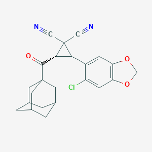 molecular formula C23H21ClN2O3 B460571 2-(1-Adamantylcarbonyl)-3-(6-chloro-1,3-benzodioxol-5-yl)-1,1-cyclopropanedicarbonitrile CAS No. 1212431-25-8