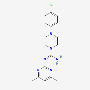 molecular formula C17H21ClN6 B4605729 4-(4-chlorophenyl)-N-(4,6-dimethyl-2-pyrimidinyl)-1-piperazinecarboximidamide 