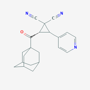 molecular formula C21H21N3O B460573 2-(1-Adamantylcarbonyl)-3-(4-pyridinyl)-1,1-cyclopropanedicarbonitrile 