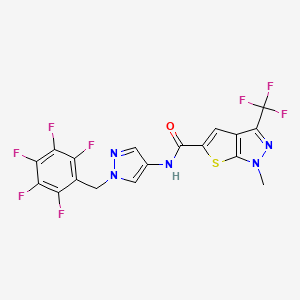 1-METHYL-N-[1-(2,3,4,5,6-PENTAFLUOROBENZYL)-1H-PYRAZOL-4-YL]-3-(TRIFLUOROMETHYL)-1H-THIENO[2,3-C]PYRAZOLE-5-CARBOXAMIDE