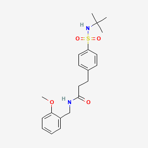 molecular formula C21H28N2O4S B4605754 3-[4-(tert-butylsulfamoyl)phenyl]-N-[(2-methoxyphenyl)methyl]propanamide 