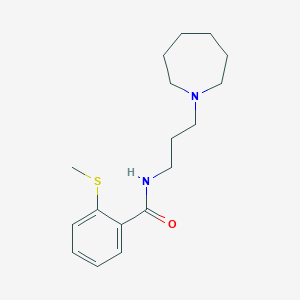 molecular formula C17H26N2OS B4605772 N-[3-(1-azepanyl)propyl]-2-(methylthio)benzamide 