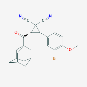 molecular formula C23H23BrN2O2 B460578 2-(1-Adamantylcarbonyl)-3-(3-bromo-4-methoxyphenyl)-1,1-cyclopropanedicarbonitrile CAS No. 494794-12-6