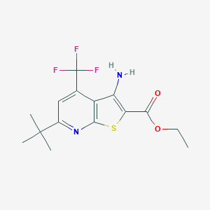 molecular formula C15H17F3N2O2S B460579 Ethyl 3-amino-6-tert-butyl-4-(trifluoromethyl)thieno[2,3-b]pyridine-2-carboxylate 
