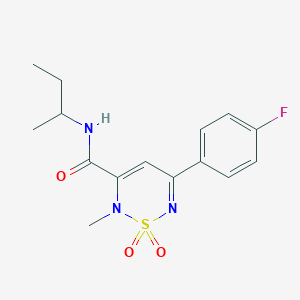 molecular formula C15H18FN3O3S B4605792 N-(sec-butyl)-5-(4-fluorophenyl)-2-methyl-2H-1,2,6-thiadiazine-3-carboxamide 1,1-dioxide 