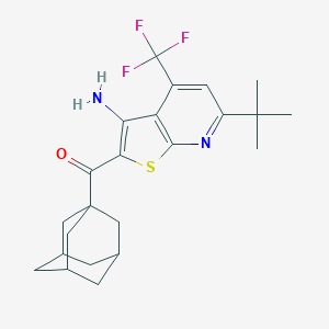 molecular formula C23H27F3N2OS B460580 1-Adamantyl[3-amino-6-tert-butyl-4-(trifluoromethyl)thieno[2,3-b]pyridin-2-yl]methanone CAS No. 445390-78-3