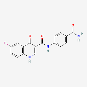 molecular formula C17H12FN3O3 B4605803 N-[4-(氨基羰基)苯基]-6-氟-4-羟基-3-喹啉甲酰胺 