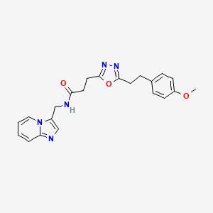 N-(imidazo[1,2-a]pyridin-3-ylmethyl)-3-{5-[2-(4-methoxyphenyl)ethyl]-1,3,4-oxadiazol-2-yl}propanamide