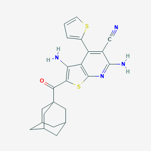 molecular formula C23H22N4OS2 B460581 2-(1-Adamantylcarbonyl)-3,6-diamino-4-(2-thienyl)thieno[2,3-b]pyridine-5-carbonitrile 