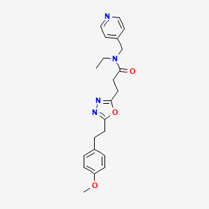 molecular formula C22H26N4O3 B4605844 N-ethyl-3-{5-[2-(4-methoxyphenyl)ethyl]-1,3,4-oxadiazol-2-yl}-N-(4-pyridinylmethyl)propanamide 