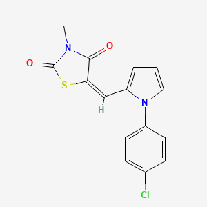 molecular formula C15H11ClN2O2S B4605849 5-{(E)-1-[1-(4-CHLOROPHENYL)-1H-PYRROL-2-YL]METHYLIDENE}-3-METHYL-1,3-THIAZOLANE-2,4-DIONE 